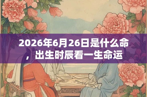 2026年6月26日是什么命，出生时辰看一生命运