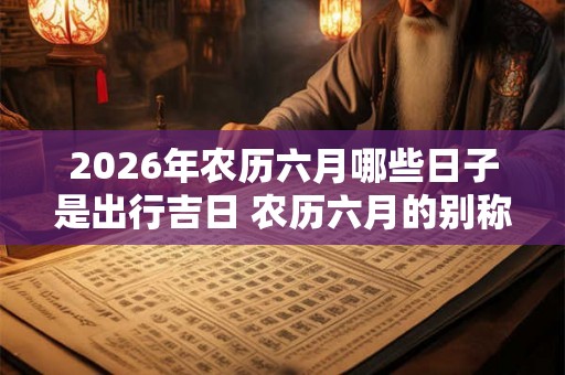 2026年农历六月哪些日子是出行吉日 农历六月的别称