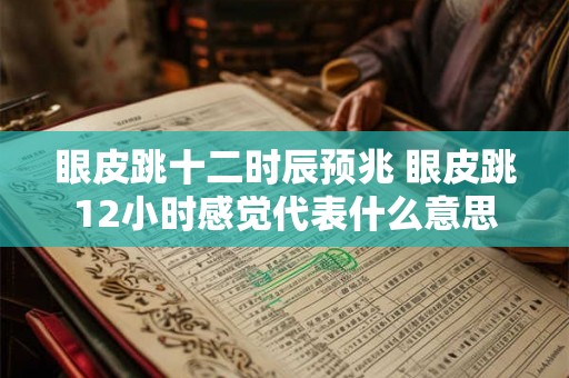 眼皮跳十二时辰预兆 眼皮跳12小时感觉代表什么意思