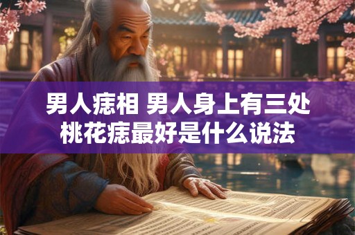 男人痣相 男人身上有三处桃花痣最好是什么说法