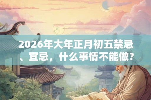 2026年大年正月初五禁忌、宜忌，什么事情不能做？