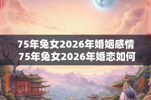 75年兔女2026年婚姻感情 75年兔女2026年婚恋如何