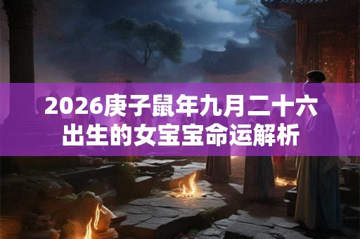 2026庚子鼠年九月二十六出生的女宝宝命运解析
