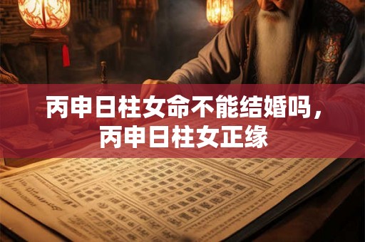 丙申日柱女命不能结婚吗,丙申日柱女正缘 丙申日柱女命不能结婚吗,丙申日柱女正缘