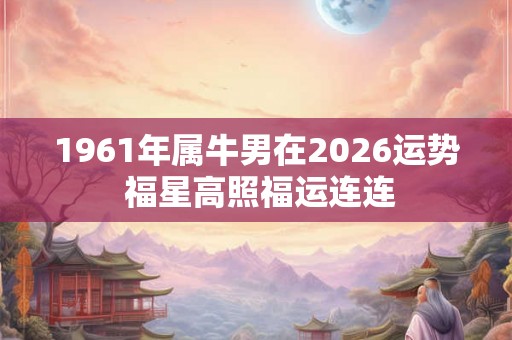 1961年属牛男在2026运势 福星高照福运连连 1961年属牛男在2026运势 福星高照福运连连