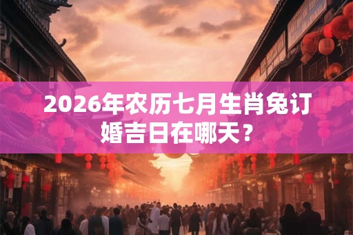 2026年农历七月生肖兔订婚吉日在哪天？