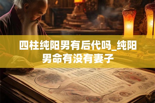 四柱纯阳男有后代吗_纯阳男命有没有妻子
