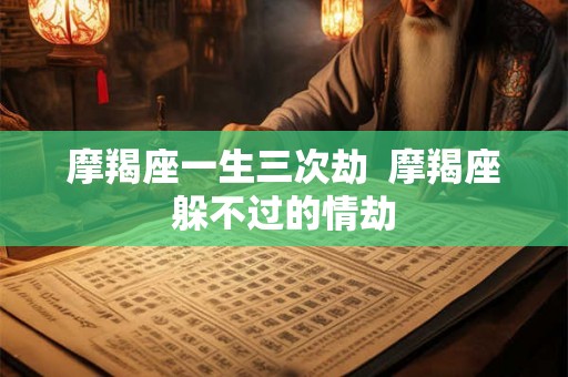 摩羯座一生三次劫  摩羯座躲不过的情劫