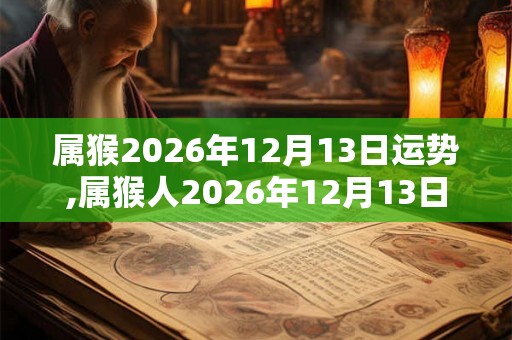 属猴2026年12月13日运势,属猴人2026年12月13日财运,生肖猴2026年12月13日运势