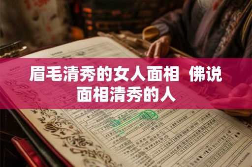 眉毛清秀的女人面相  佛说面相清秀的人