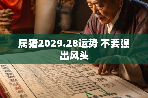 属猪2029.28运势 不要强出风头