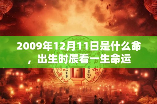 2009年12月11日是什么命,出生时辰看一生命运 2009年12月11日是什么命,出生时辰看一生命运