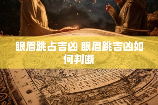 眼眉跳占吉凶 眼眉跳吉凶如何判断