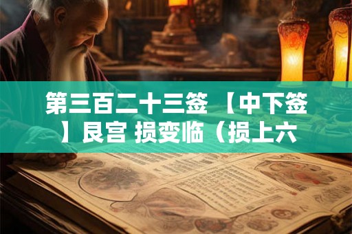 第三百二十三签 【中下签】艮宫 损变临（损上六