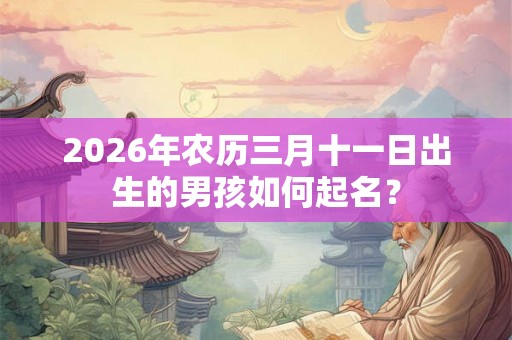 2026年农历三月十一日出生的男孩如何起名？