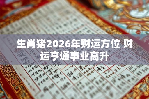 生肖猪2026年财运方位 财运亨通事业高升