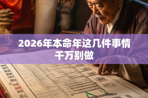 2026年本命年这几件事情千万别做