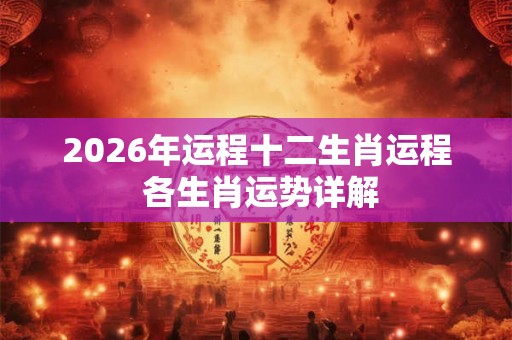 2026年运程十二生肖运程 各生肖运势详解