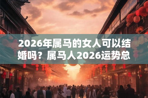 2026年属马的女人可以结婚吗？属马人2026运势总概