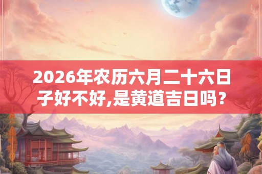 2026年农历六月二十六日子好不好,是黄道吉日吗? 2026年农历六月二十六日子好不好,是黄道吉日吗?