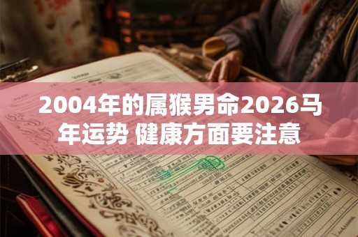 2004年的属猴男命2026马年运势 健康方面要注意