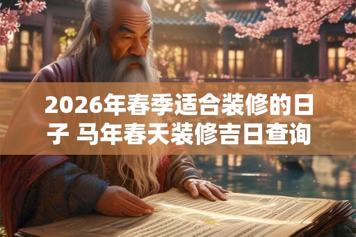 2026年春季适合装修的日子 马年春天装修吉日查询 2026年春季适合装修的日子 马年春天装修吉日查询
