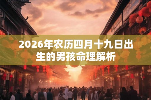 2026年农历四月十九日出生的男孩命理解析