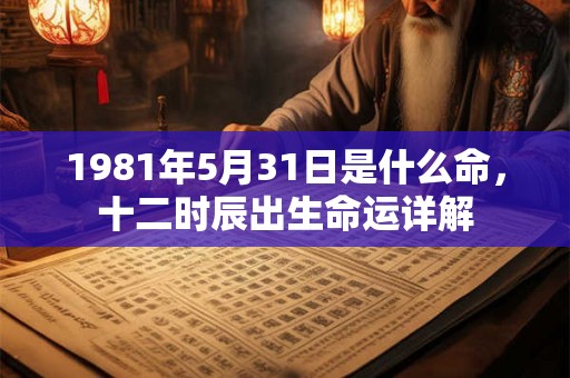 1981年5月31日是什么命，十二时辰出生命运详解