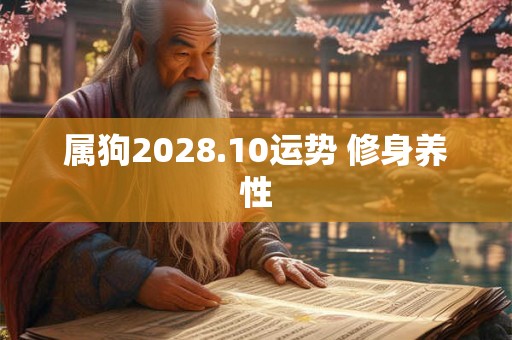 属狗2028.10运势 修身养性