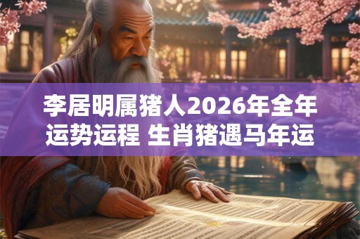 李居明属猪人2026年全年运势运程 生肖猪遇马年运势如何