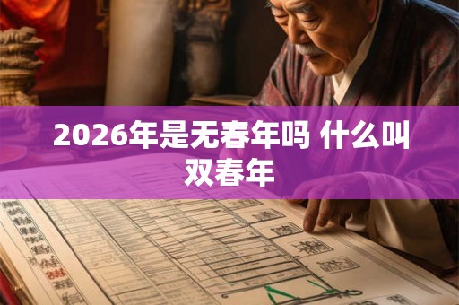 2026年是无春年吗 什么叫双春年