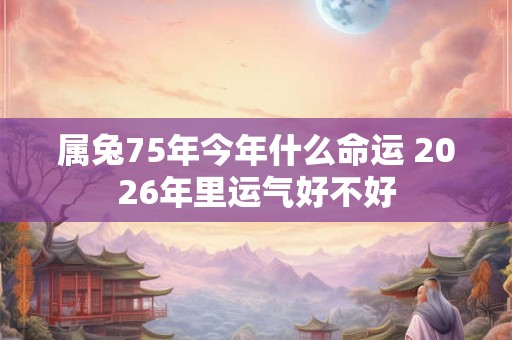 属兔75年今年什么命运 2026年里运气好不好