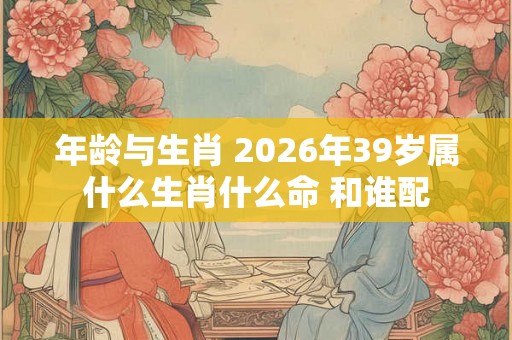 年龄与生肖 2026年39岁属什么生肖什么命 和谁配