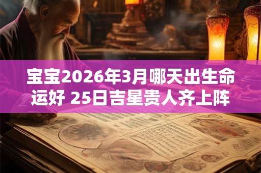 宝宝2026年3月哪天出生命运好 25日吉星贵人齐上阵