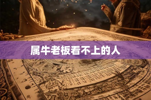 属牛老板看不上的人