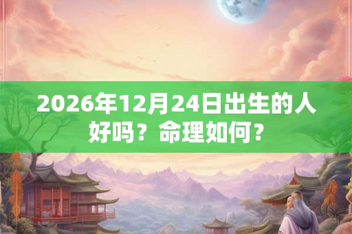 2026年12月24日出生的人好吗？命理如何？