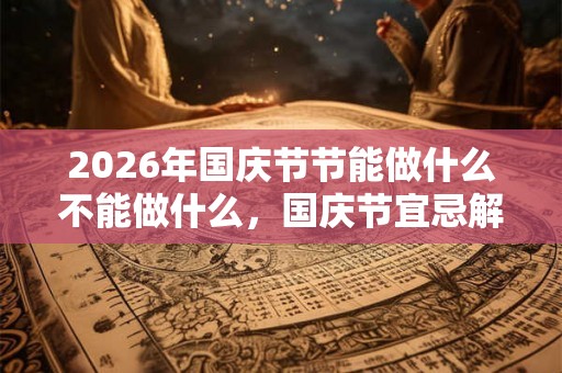 2026年国庆节节能做什么不能做什么,国庆节宜忌解析 2026年国庆节节能做什么不能做什么,国庆节宜忌解析