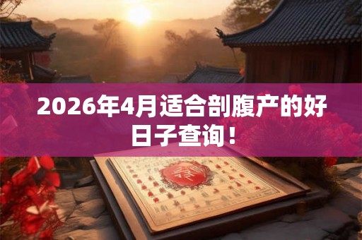 2026年4月适合剖腹产的好日子查询！