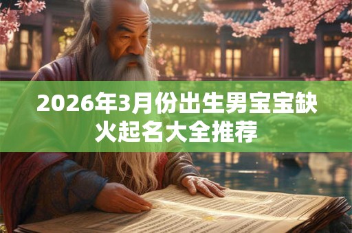 2026年3月份出生男宝宝缺火起名大全推荐