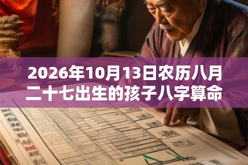 2026年10月13日农历八月二十七出生的孩子八字算命起名字
