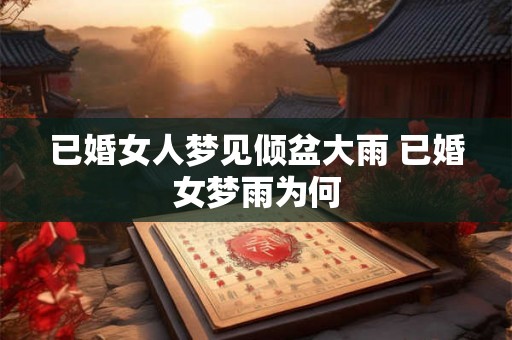 已婚女人梦见倾盆大雨 已婚女梦雨为何