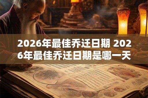 2026年最佳乔迁日期 2026年最佳乔迁日期是哪一天