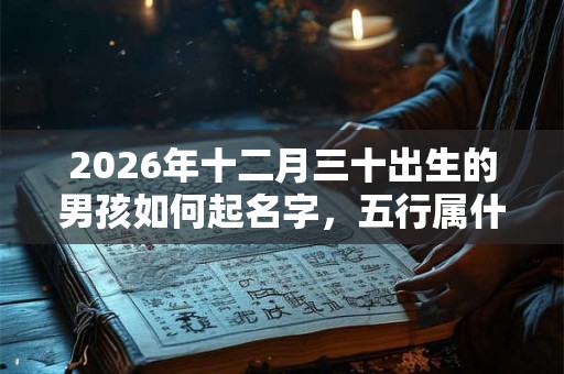 2026年十二月三十出生的男孩如何起名字，五行属什么