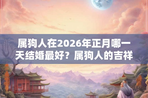 属狗人在2026年正月哪一天结婚最好？属狗人的吉祥数字