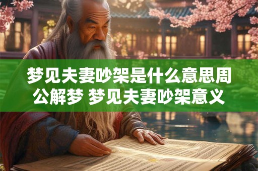 梦见夫妻吵架是什么意思周公解梦 梦见夫妻吵架意义