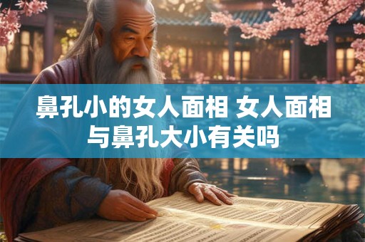 鼻孔小的女人面相 女人面相与鼻孔大小有关吗