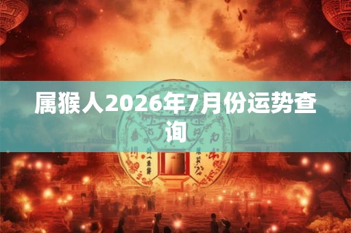 属猴人2026年7月份运势查询