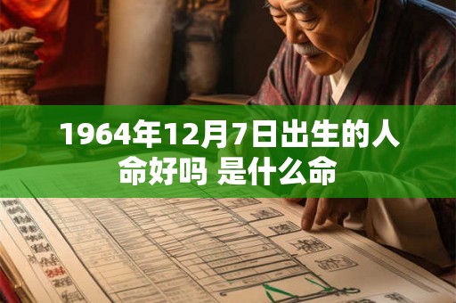1964年12月7日出生的人命好吗 是什么命