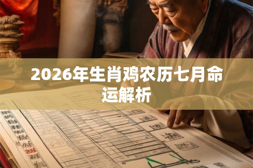 2026年生肖鸡农历七月命运解析