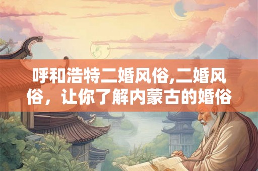 呼和浩特二婚风俗,二婚风俗，让你了解内蒙古的婚俗文化